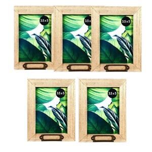 NEW Greenbier Set of Five Wooden Picture Frame 3.5x5 Inch with Placard Decor